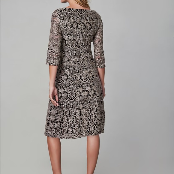 Eliza J Womens Lace Scalloped Boat Neck 3/4 Sleeve Sheath Dress - Picture 6 of 8